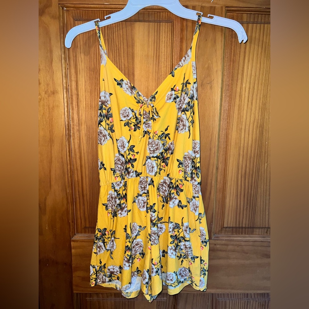Girls Yellow Floral Romper
